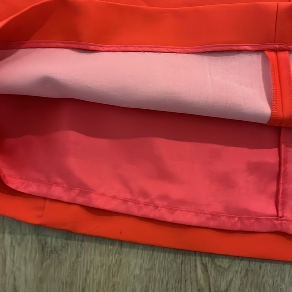 NWT Kate Spade A Line Classic Zip Back Mini Skirt in Coral Pink Geranium size 6 - Picture 4 of 5